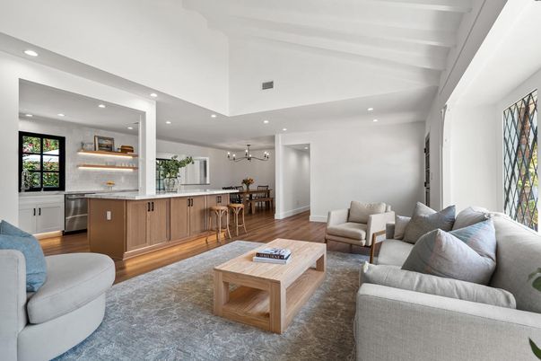 Dining room, Interior, Kitchen, Living room, Pendant Lights, Recessed Lighting, Wood Texture Flooring