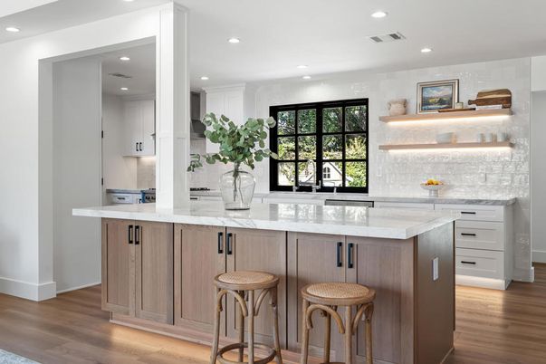 Interior, Kitchen, Recessed Lighting, Wood Texture Flooring