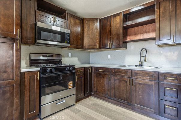 Interior, Kitchen, Stainless Steel Appliances, Wood Texture Flooring