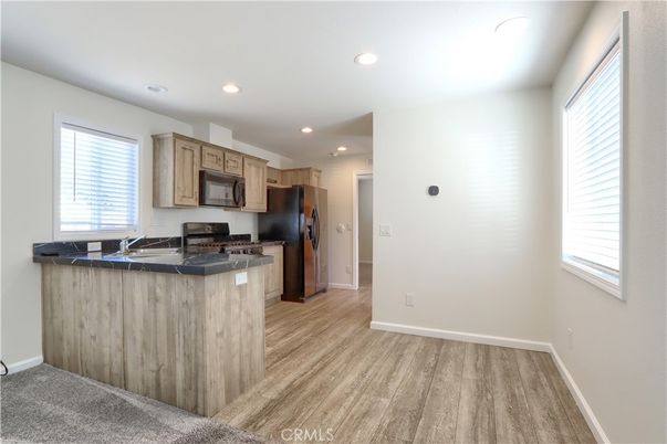 Interior, Kitchen, Recessed Lighting, Wood Texture Flooring