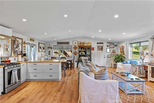 Interior, Kitchen, Living room, Recessed Lighting, Wood Texture Flooring