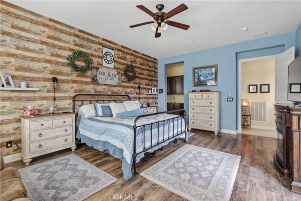 Bedroom, Interior, Stone Walls, Wood Texture Flooring, Wooden Walls
