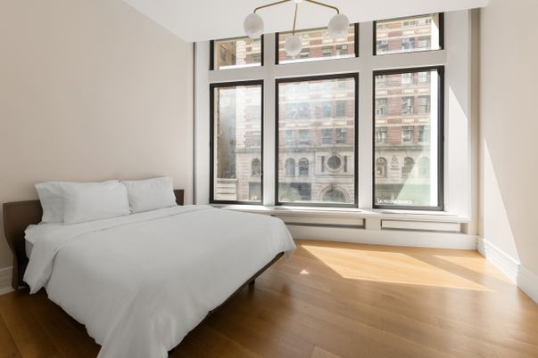 Bedroom, Interior, Pendant Lights, Wood Texture Flooring