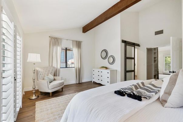Bedroom, Interior, Wooden Beams, Wood Texture Flooring