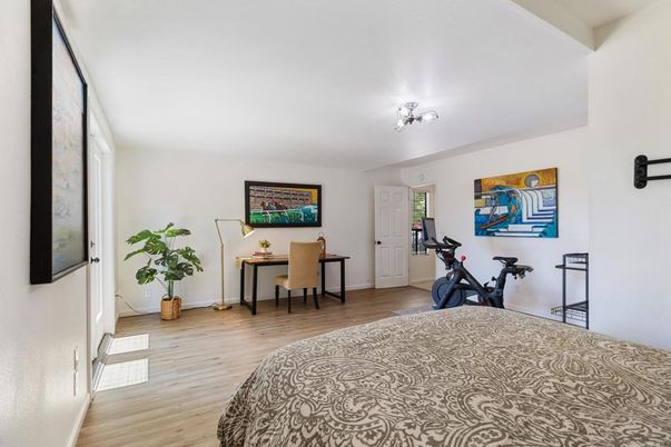 Bedroom, Fitness Equipment, Home Office, Interior, Wood Texture Flooring
