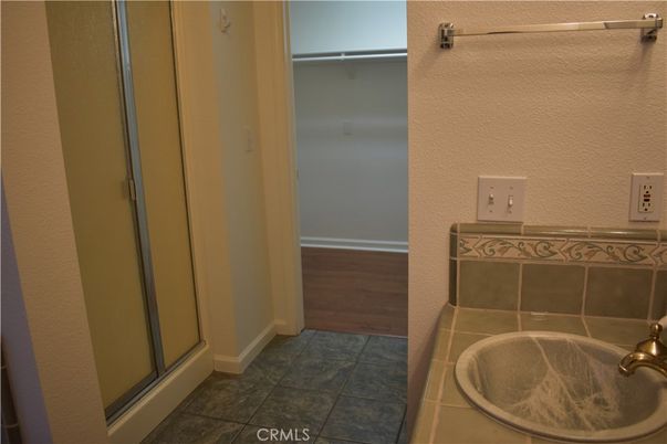 Bathroom, Glass Shower, Interior, Wood Texture Flooring