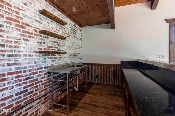 Interior, Stone Walls, Wood Texture Flooring