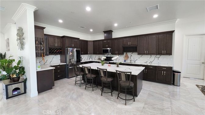 Interior, Kitchen, Marble Walls, Recessed Lighting