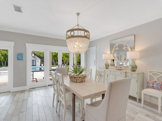 Chandelier, Dining room, Interior, Wood Texture Flooring