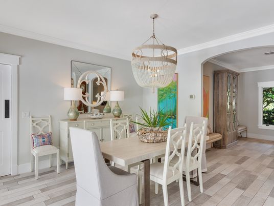 Chandelier, Dining room, Interior, Wood Texture Flooring