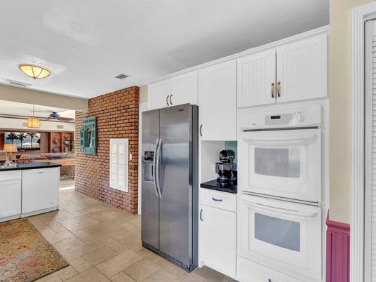 Interior, Kitchen, Stainless Steel Appliances, Stone Walls