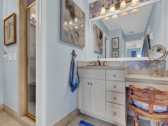 Bathroom, Dual Sink Vanities, Glass Shower, Interior