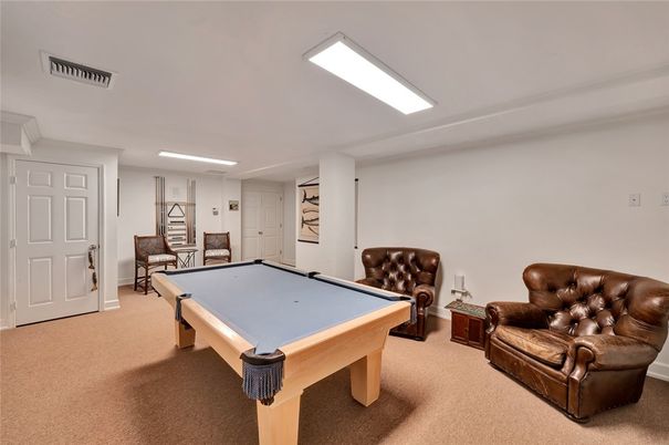 Billiard Table, Game Room, Interior, Recessed Lighting