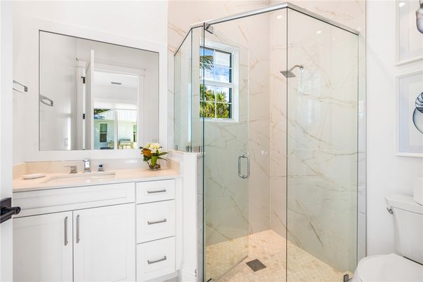 Bathroom, Glass Shower, Interior, Marble Walls