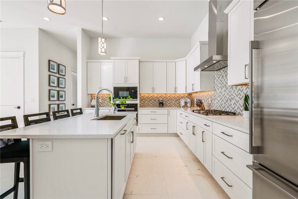 Interior, Kitchen, Pendant Lights, Recessed Lighting, Stainless Steel Appliances