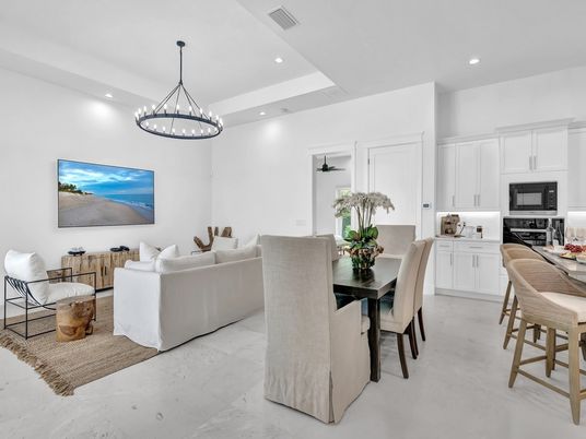 Dining room, Interior, Kitchen, Living room, Pendant Lights, Recessed Lighting, Stainless Steel Appliances