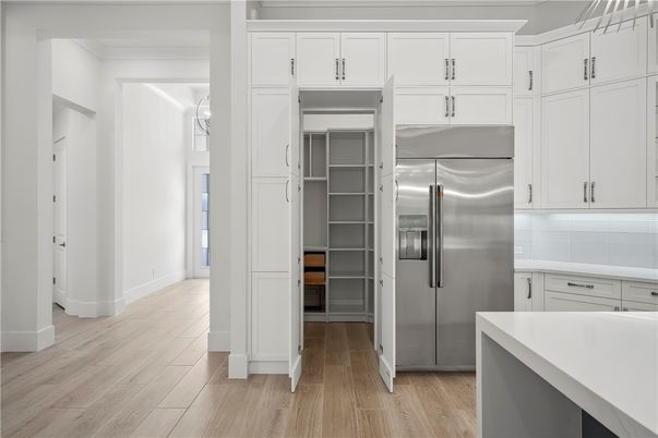 Interior, Kitchen, Stainless Steel Appliances, Wood Texture Flooring
