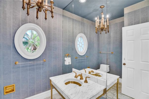 Bathroom, Chandelier, Interior, Recessed Lighting