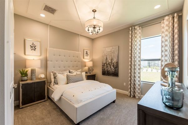 Bedroom, Chandelier, Interior, Recessed Lighting