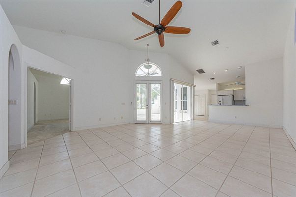 Empty room, Interior, Kitchen, Pendant Lights, Recessed Lighting
