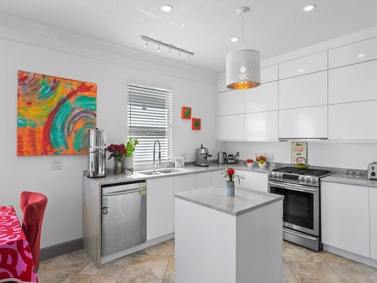 Interior, Kitchen, Pendant Lights, Recessed Lighting, Stainless Steel Appliances