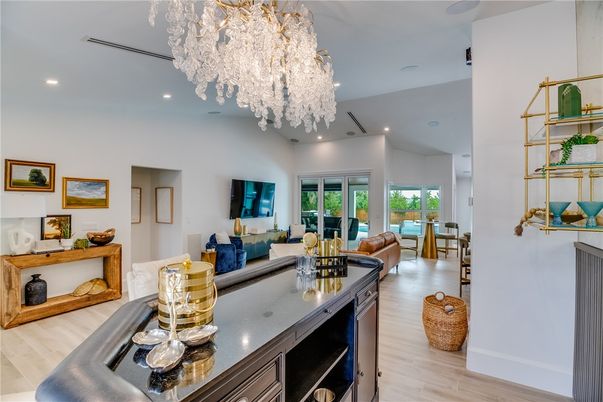 Chandelier, Interior, Living room, Recessed Lighting, Wood Texture Flooring
