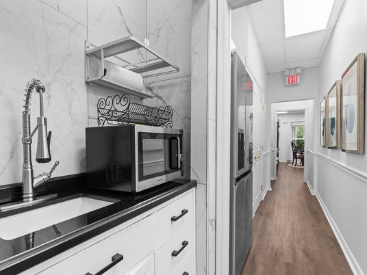 Interior, Marble Walls, Wood Texture Flooring