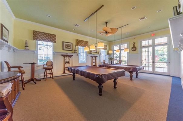 Billiard Table, Game Room, Interior, Pendant Lights, Recessed Lighting