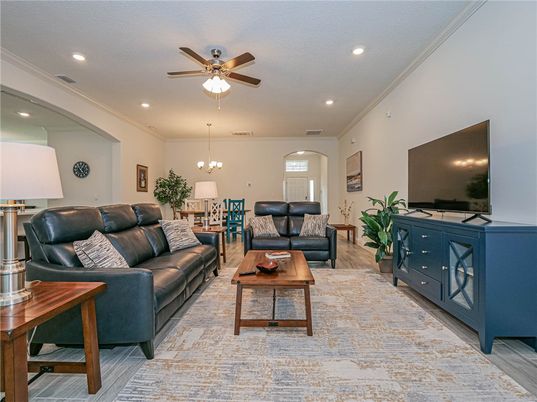 Chandelier, Dining room, Interior, Living room, Pendant Lights, Recessed Lighting, Wood Texture Flooring
