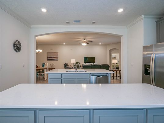 Dining room, Interior, Kitchen, Recessed Lighting, Stainless Steel Appliances