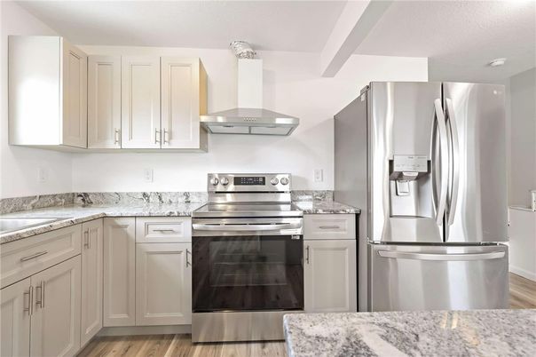 Interior, Kitchen, Stainless Steel Appliances, Wood Texture Flooring
