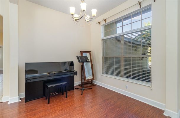 Chandelier, Interior, Piano, Wood Texture Flooring