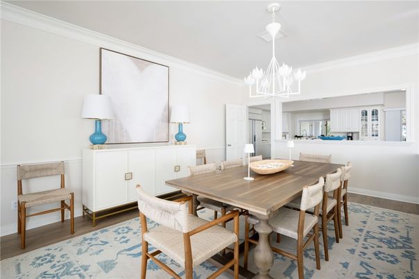 Chandelier, Dining room, Interior, Wood Texture Flooring