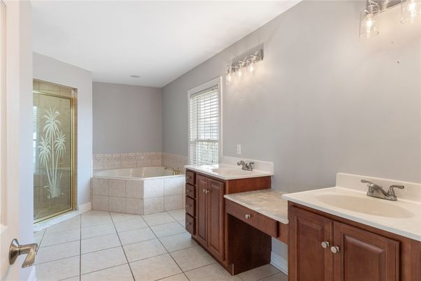 Bathroom, Dual Sink Vanities, Glass Shower, Interior