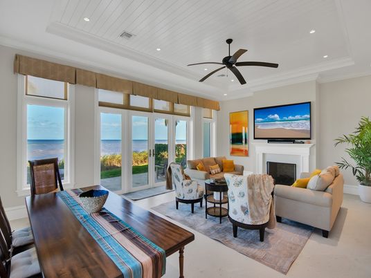 Fireplace, Interior, Living room, Recessed Lighting, Water