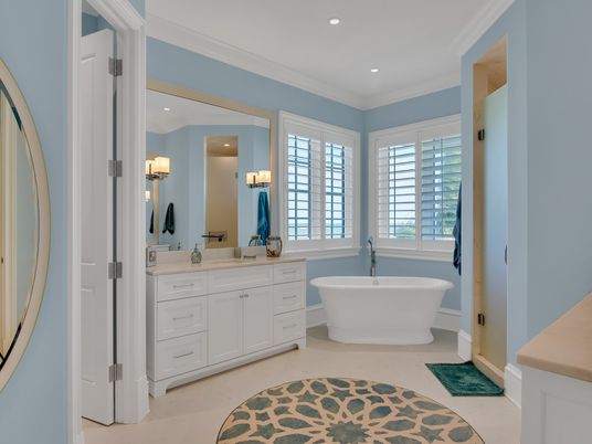 Bathroom, Dual Sink Vanities, Free Standing Baths, Interior, Recessed Lighting