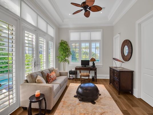 Home Office, Interior, Living room, Recessed Lighting, Wood Texture Flooring