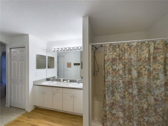 Bathroom, Dual Sink Vanities, Interior, Wood Texture Flooring