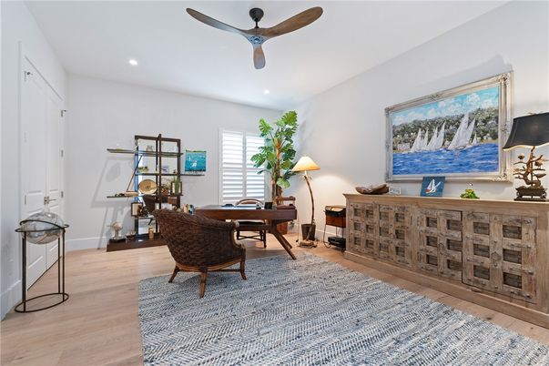 Home Office, Interior, Recessed Lighting, Wood Texture Flooring