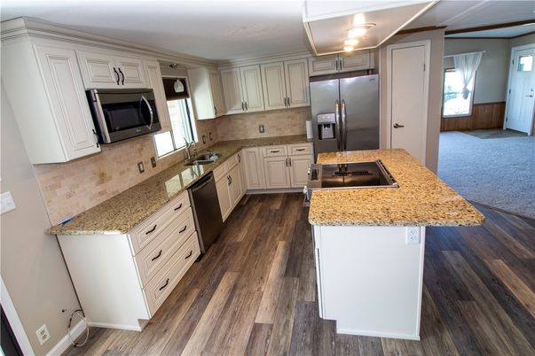 Interior, Kitchen, Stainless Steel Appliances, Wood Texture Flooring