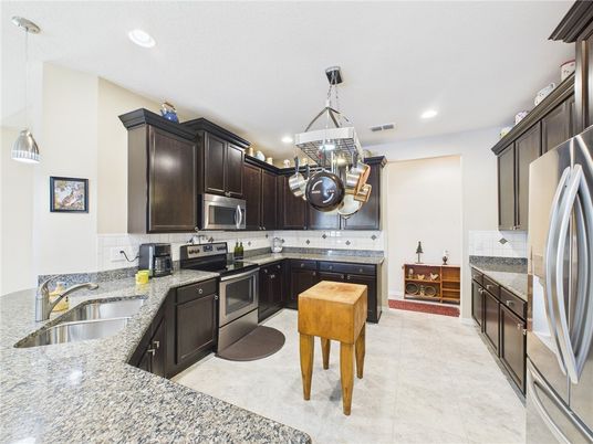 Interior, Kitchen, Pendant Lights, Recessed Lighting, Stainless Steel Appliances