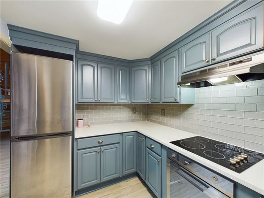 Interior, Kitchen, Stainless Steel Appliances, Wood Texture Flooring