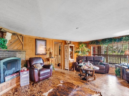 Fireplace, Interior, Living room, Wood Texture Flooring, Wooden Walls