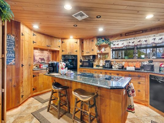 Interior, Kitchen, Recessed Lighting, Wooden Ceilings