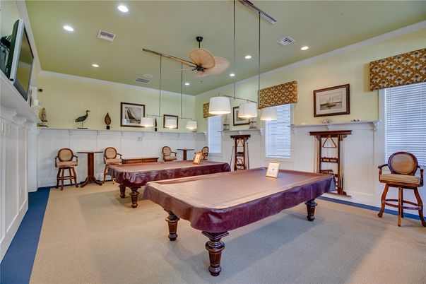 Billiard Table, Game Room, Interior, Pendant Lights, Recessed Lighting