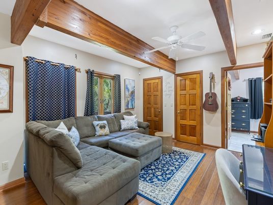 Interior, Living room, Recessed Lighting, Wooden Beams, Wooden Ceilings, Wood Texture Flooring