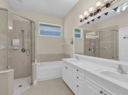 Bathroom, Dual Sink Vanities, Glass Shower, Interior