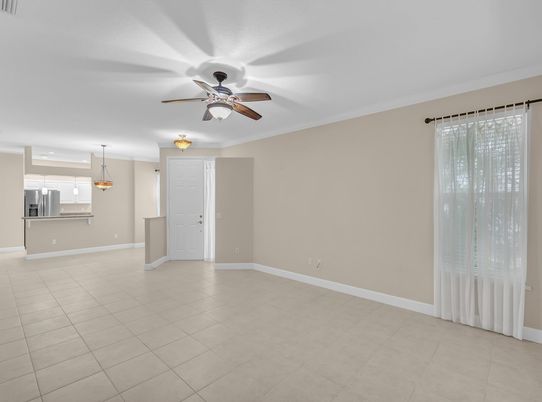 Empty room, Interior, Kitchen, Pendant Lights