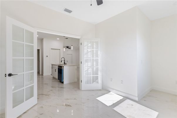 Interior, Kitchen, Marble, Pendant Lights, Recessed Lighting