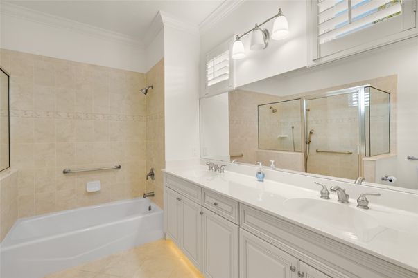 Bathroom, Dual Sink Vanities, Glass Shower, Interior